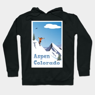 Aspen,Colorado,Rocky Mountain, Ski Poster Hoodie